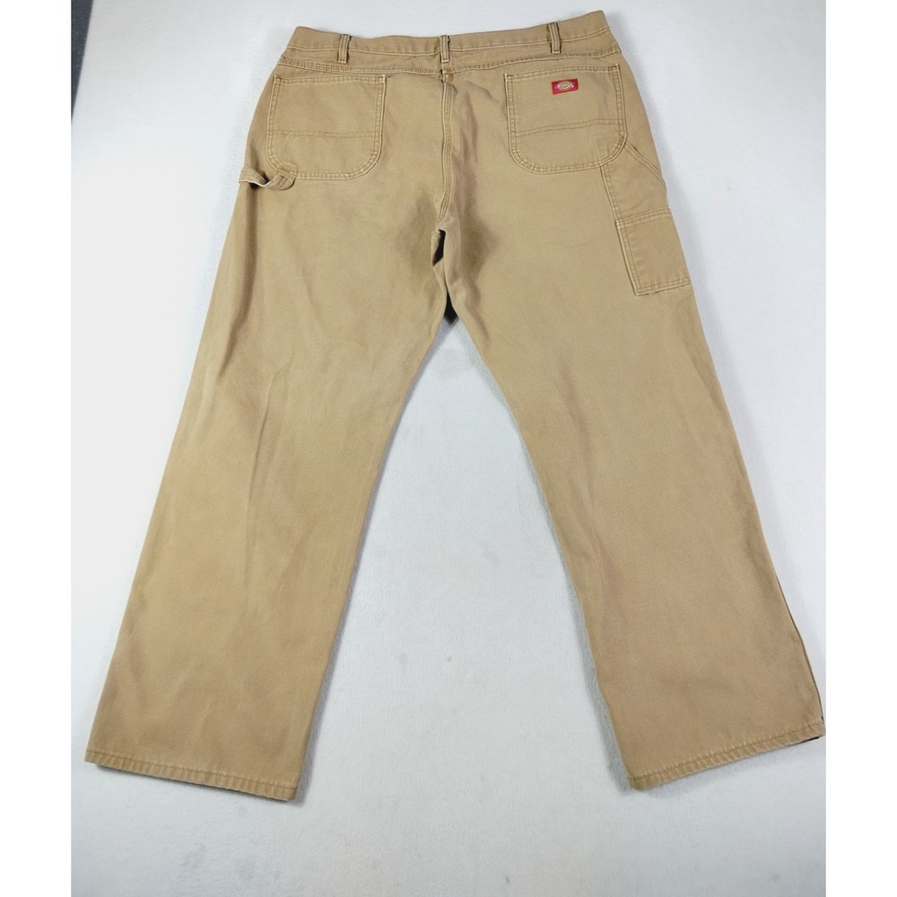 Dickies Carpenter Pants Mens 42x32 Brown Canvas Relaxed Fit Workwear Utility